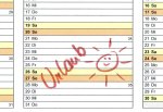Betriebsurlaub Kalender